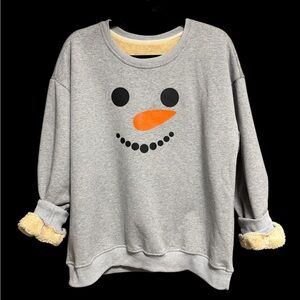 Gray Snowman Face Sweatshirt